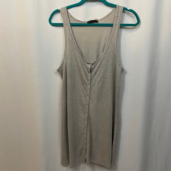 Alice + Olivia Silver Tank Tunic Top Adjustable DIY Snaps Back & Front Small - Picture 1 of 7